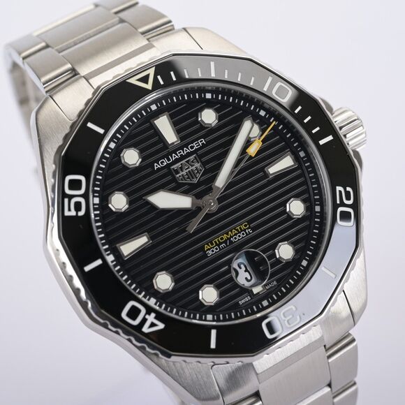 TAG Heuer Aquaracer WBP201A Black Ceramic 43mm Men's Auto Watch Box & Papers - Picture 3 of 15
